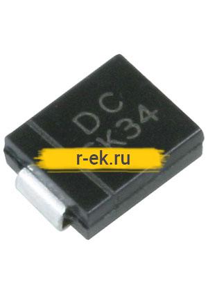 SK34, Диод Шоттки 3А 40В [SMC / DO-214AB]