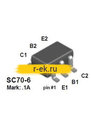 FFB3904, Транзистор NPN, 40В, 200мА [SC70-6]