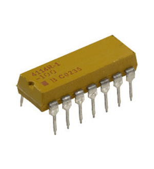 4114R-1-101, 7x100 Ом резисторная сборка изол. DIP-14
