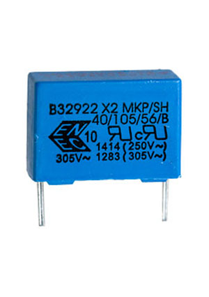 B32922C3224M, фильтр X2  0.22uF 20% 305Vac e:15mm