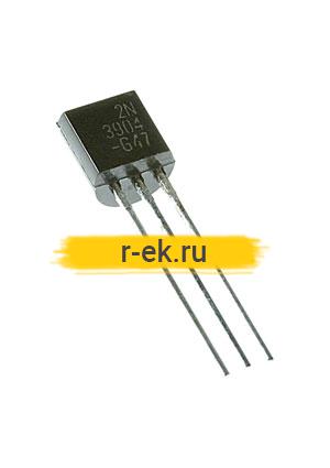 2N3904, Транзистор NPN  40В 0.2А 0.35Вт [TO-92]